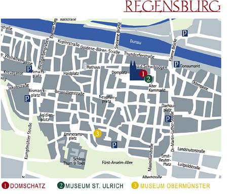 Lageplan Bistumsmuseen Regensburg